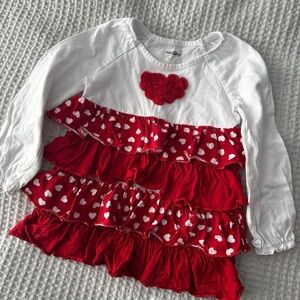Kids Long Sleeve Heart Ruffle Top